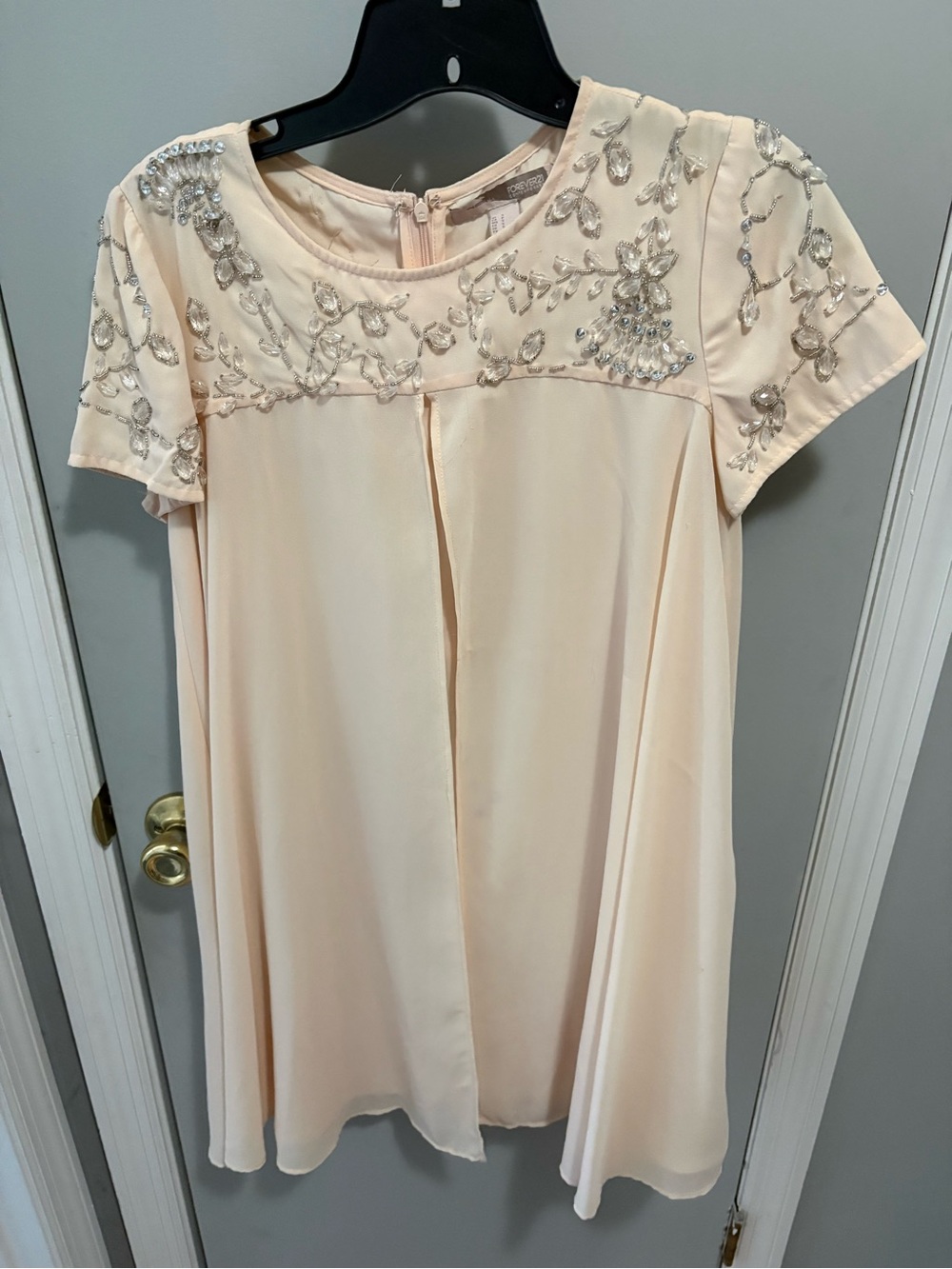 Forever 21 Peach Mini Dress with Silver Embellishment